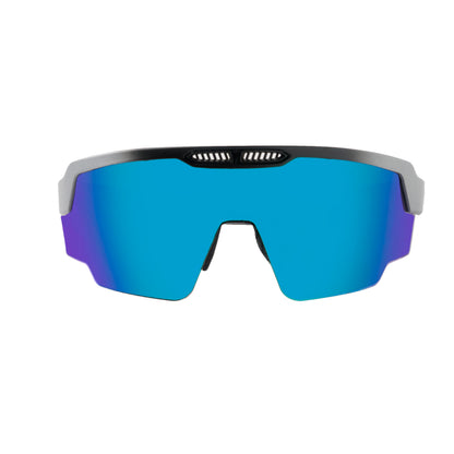Raptor Matte Silver/Black Frame Ice Blue Revo Lens Sports Sunglasses for Cricket I Cycling I Marathon