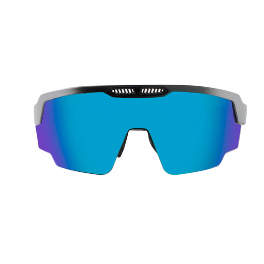 Raptor Matte Silver/Black Frame Ice Blue Revo Lens Sports Sunglasses for Cricket I Cycling I Marathon