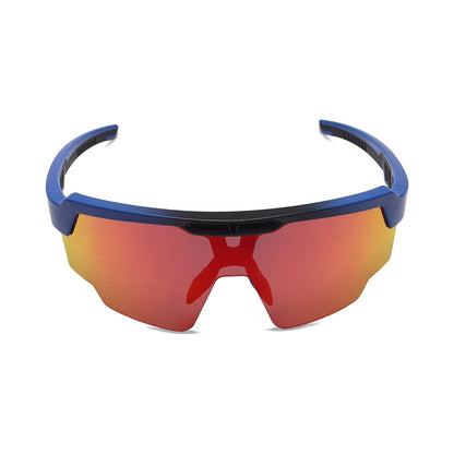Raptor Matte Blue Frame Red Revo Lens Sports Sunglasses for Cricket I Cycling I Marathon