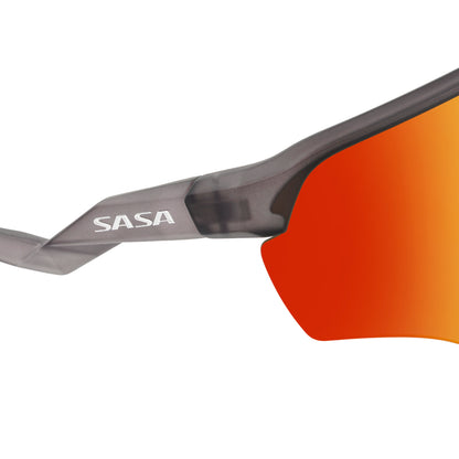 Viper Translucent Grey Frame Lens Red Revo Sports Sunglasses For Cricket I Cycling I Marathon