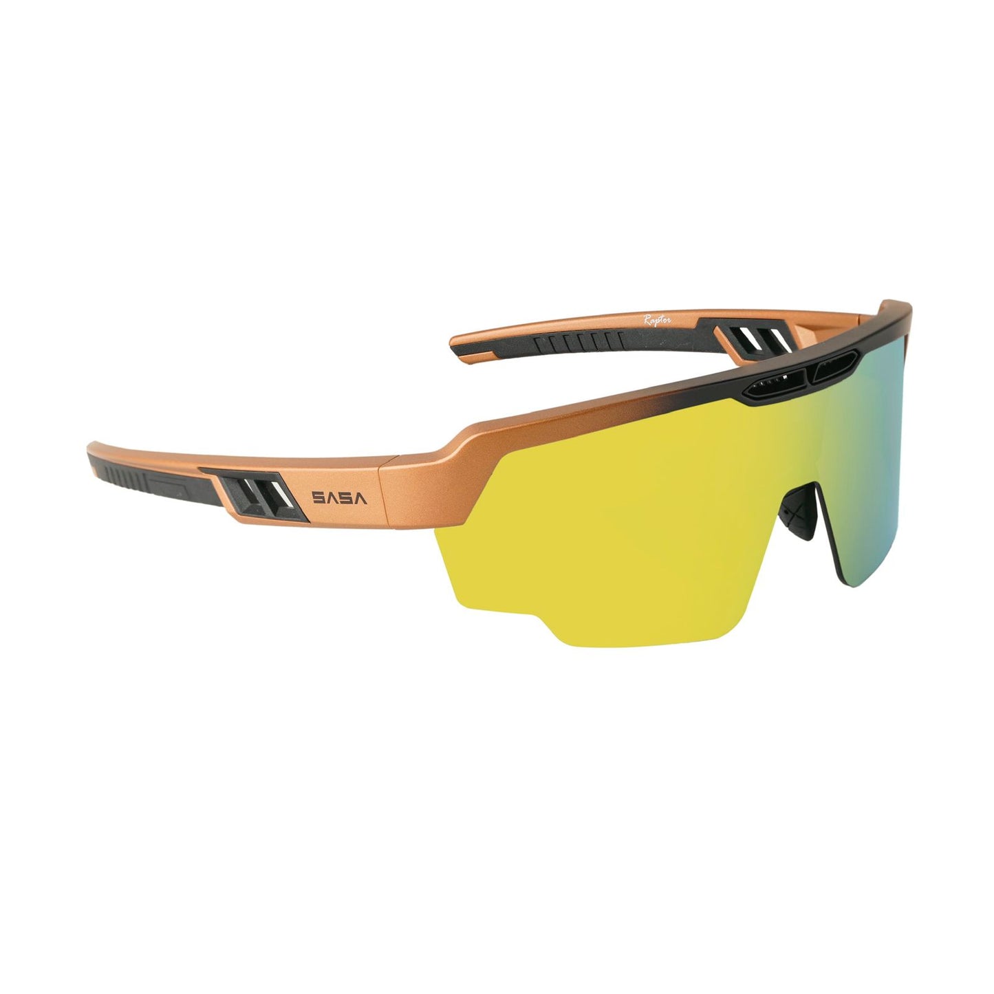 Raptor Matte Copper/Black Frame Yellow Revo Lens Sports Sunglasses for Cricket I Cycling I Marathon