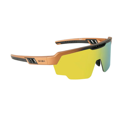 Raptor Matte Copper/Black Frame Yellow Revo Lens Sports Sunglasses for Cricket I Cycling I Marathon