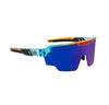 blue lens sports sunglasses