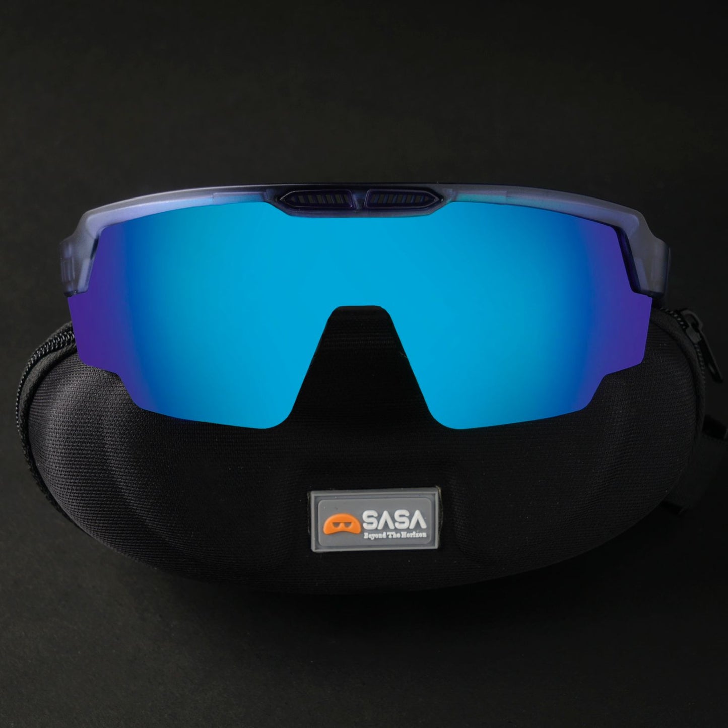 Raptor Translucent Blue Frame  Ice Blue Revo Lens Sports Sunglasses for Cricket I Cycling I Marathon