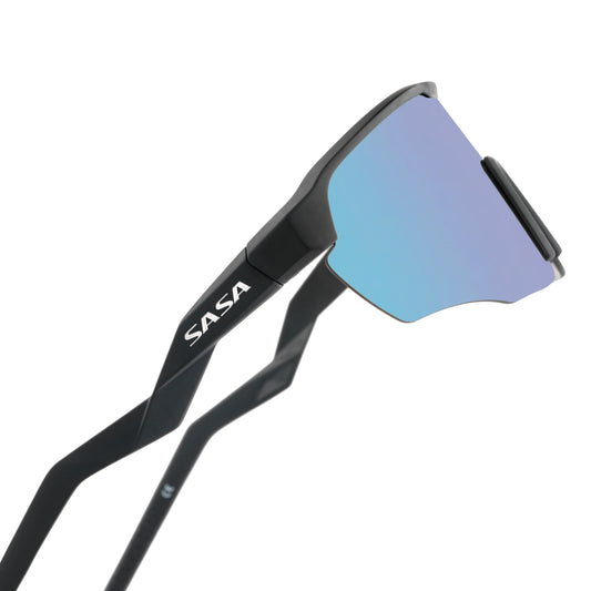 Viper Matte Black Frame Lens Ice Blue Revo Sports Sunglasses For Cricket I Cycling I Marathon