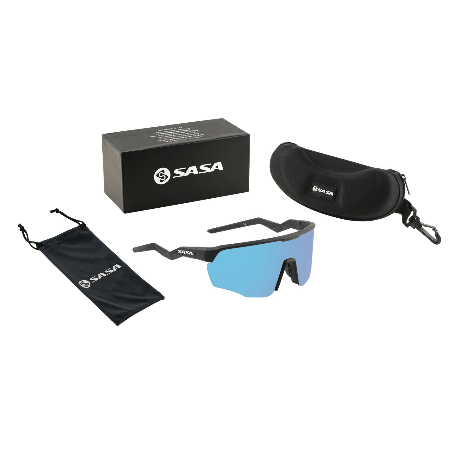 Viper Matte Black Frame Lens Ice Blue Revo Sports Sunglasses For Cricket I Cycling I Marathon