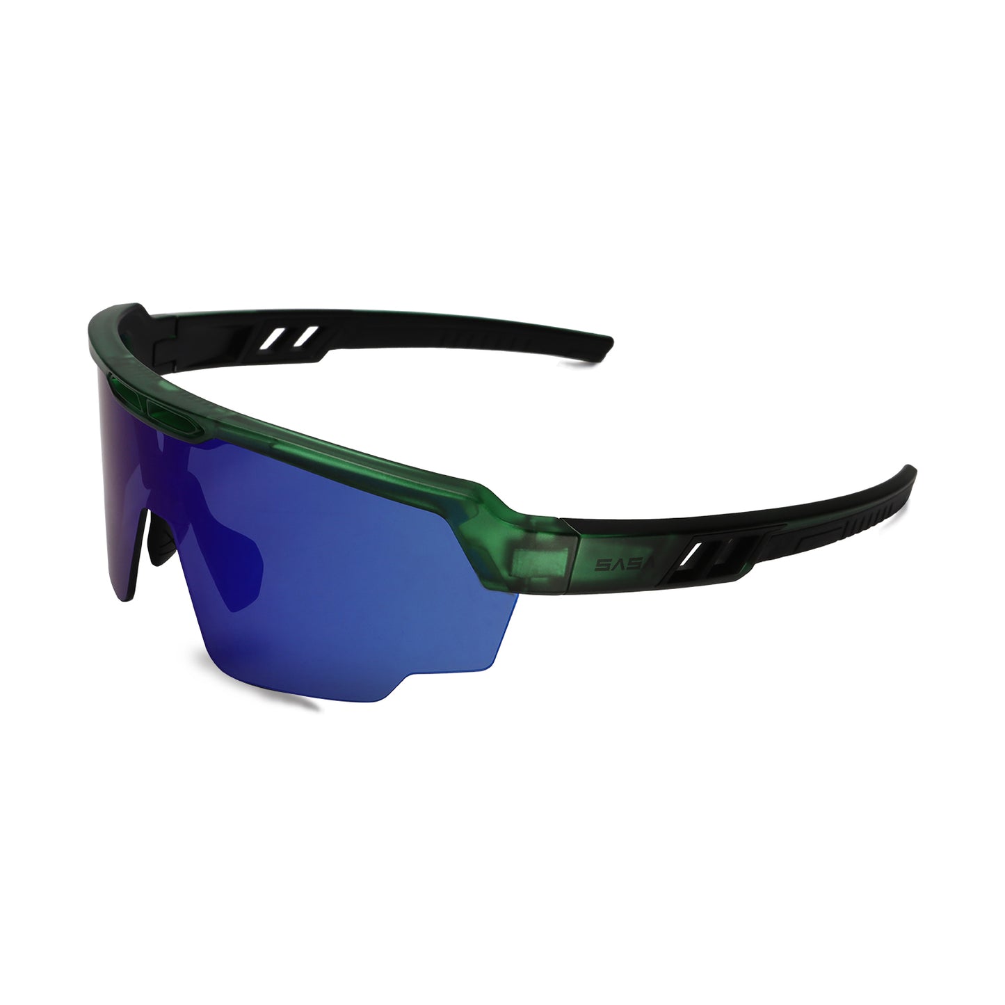 Raptor Translucent Green Frame Blue Revo Lens Sports Sunglasses for Cricket I Cycling I Marathon