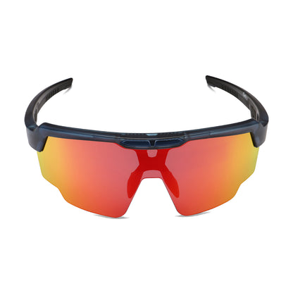Raptor Translucent Blue Frame Red Revo Lens Sports Sunglasses for Cricket I Cycling I Marathon