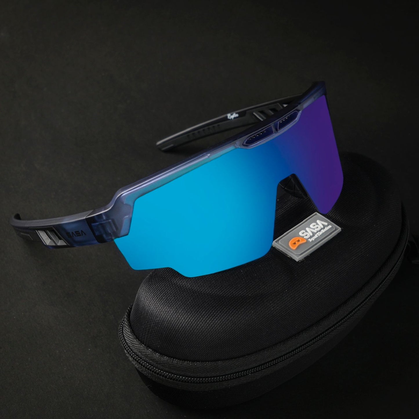 Raptor Translucent Blue Frame  Ice Blue Revo Lens Sports Sunglasses for Cricket I Cycling I Marathon