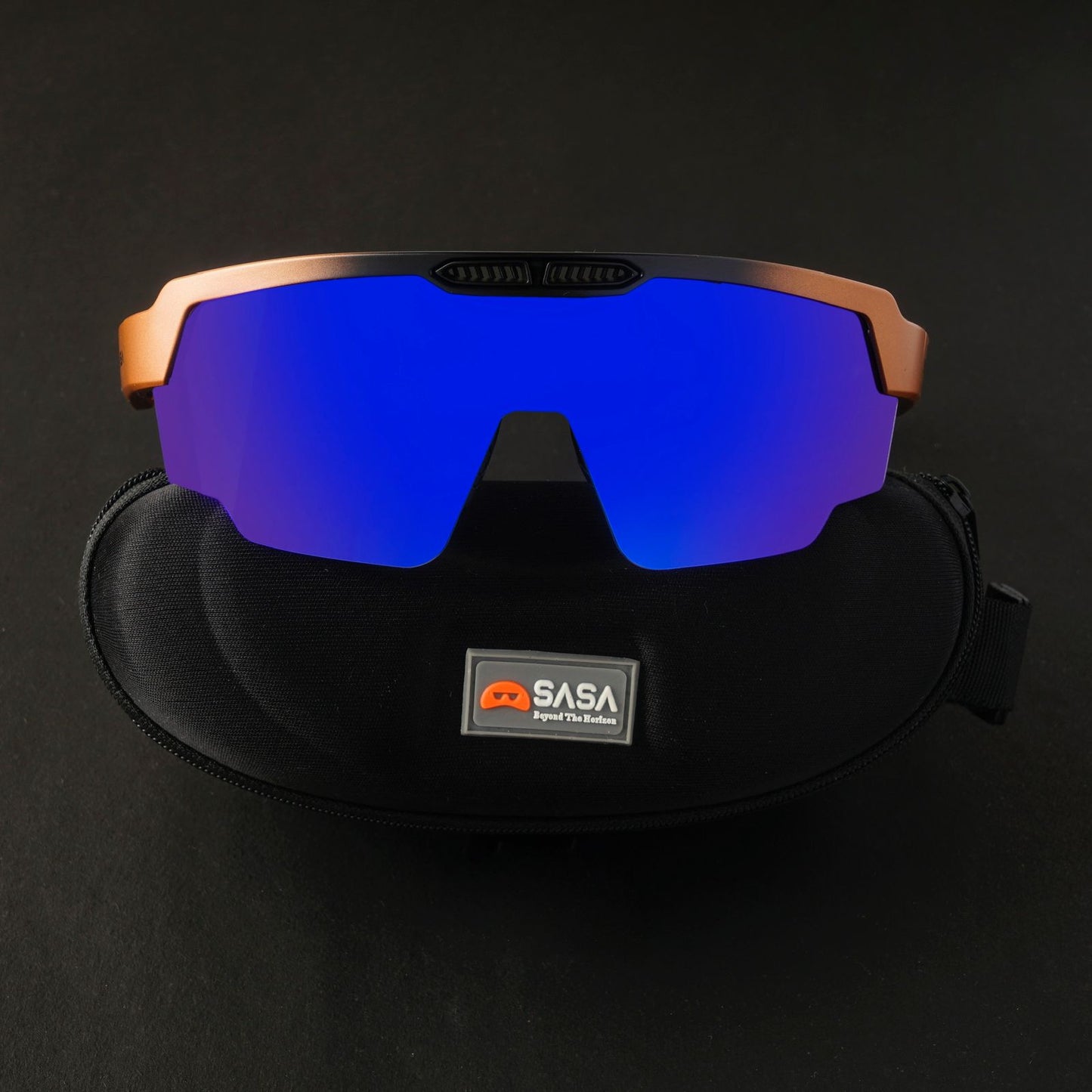 Raptor Matte Copper Black Frame Blue Revo Lens Sports Sunglasses for Cricket I Cycling I Marathon