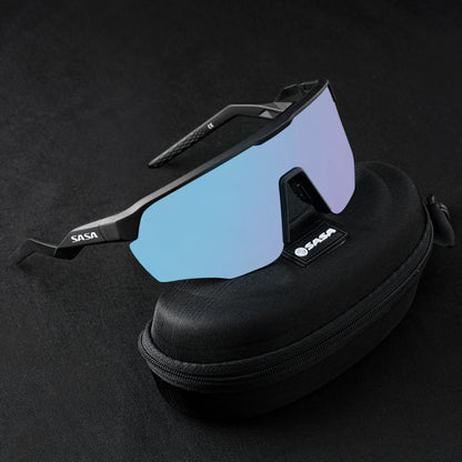 Viper Matte Black Frame Lens Ice Blue Revo Sports Sunglasses For Cricket I Cycling I Marathon