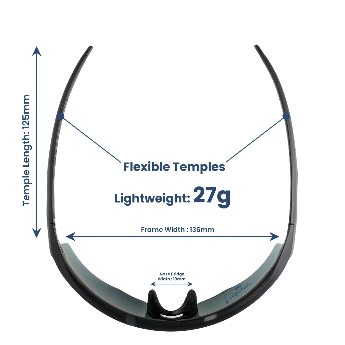 Rebound Frame Matte Black Frame Blue Revo Lens Sports Sunglasses