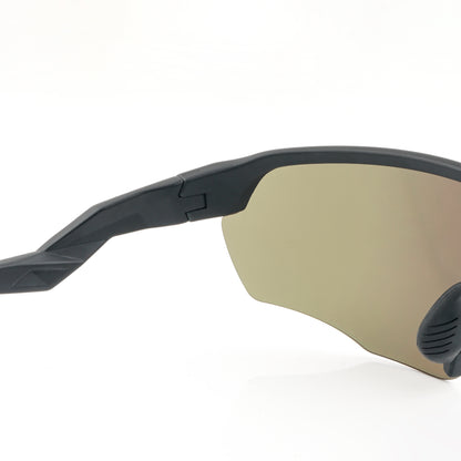 Viper Matte Black Frame Lens Gold Revo Sports Sunglasses For Cricket I Cycling I Marathon
