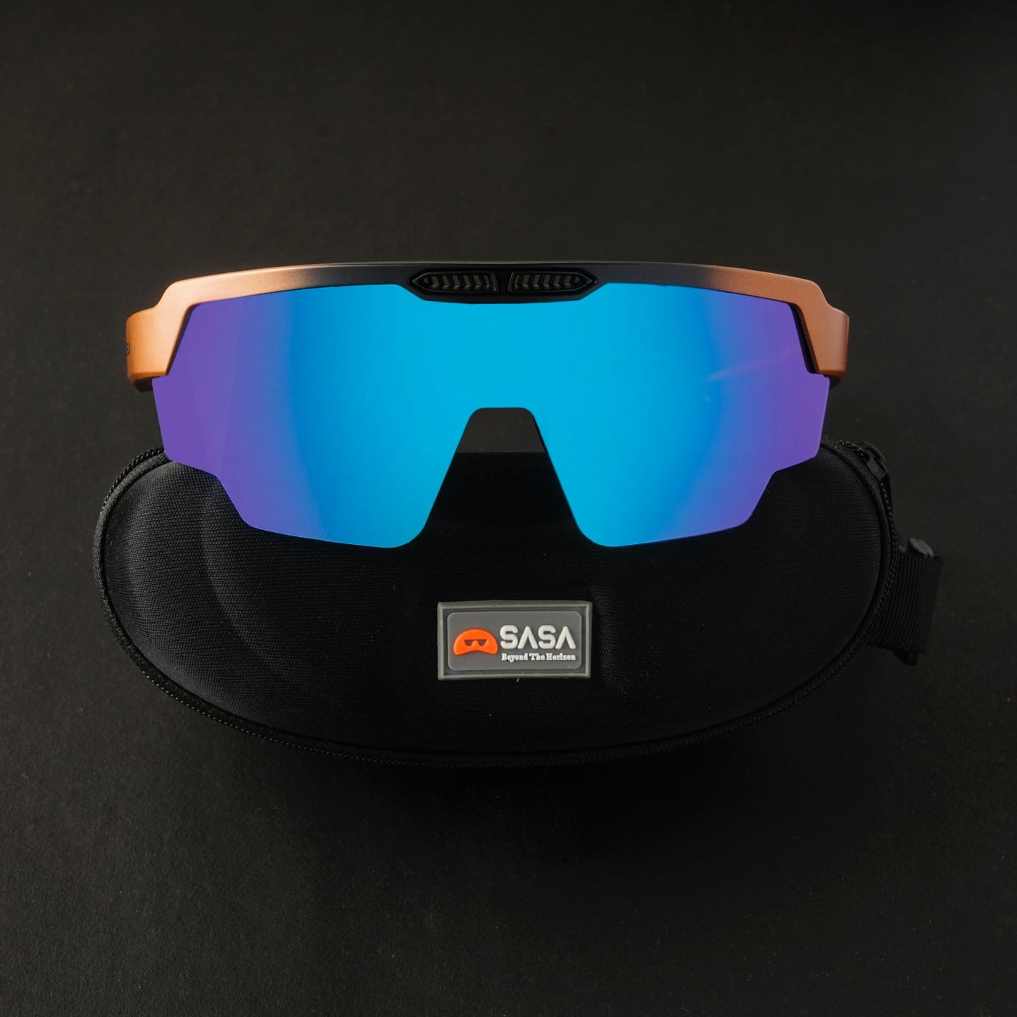 Raptor Matte Copper/Black Frame Ice Blue Revo Lens Sports Sunglasses for Cricket I Cycling I Marathon