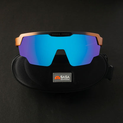 Raptor Matte Copper/Black Frame Ice Blue Revo Lens Sports Sunglasses for Cricket I Cycling I Marathon