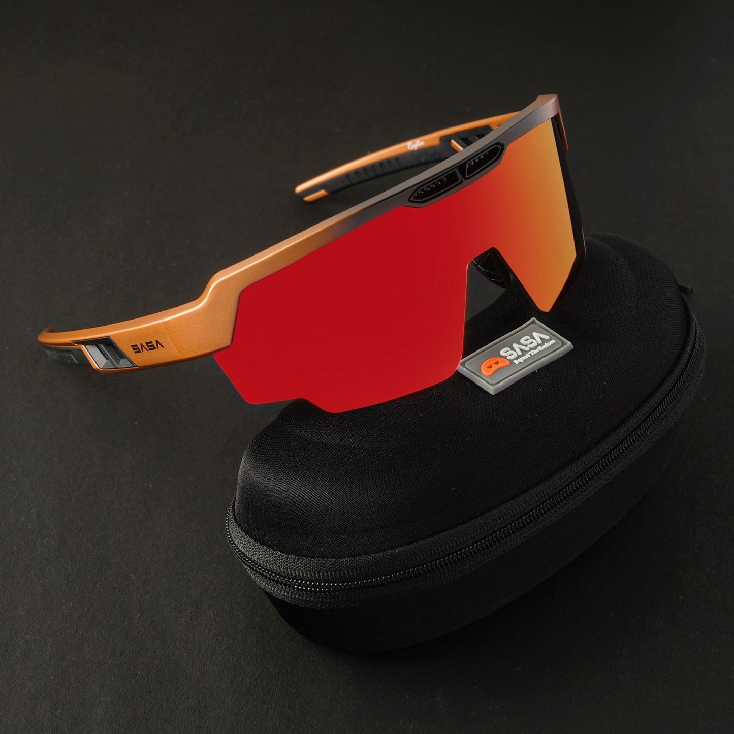 Raptor Matte Copper-Black Frame Red Revo Lens Sports Sunglasses for Cricket I Cycling I Marathon