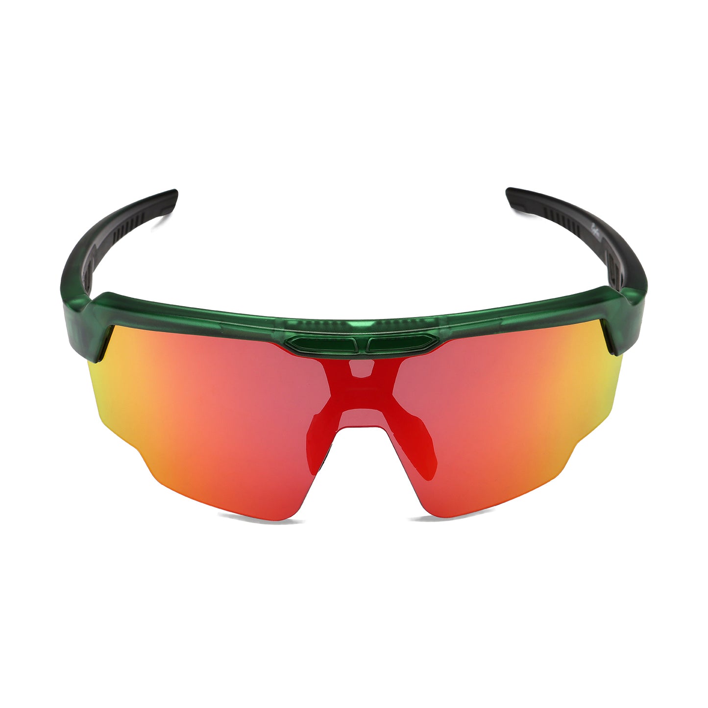 Raptor Translucent Green Frame Red Revo Lens Sports Sunglasses for Cricket I Cycling I Marathon