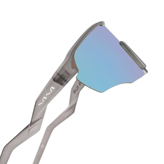 Viper Translucent Grey Frame Lens Ice Blue Revo Sports Sunglasses For Cricket I Cycling I Marathon