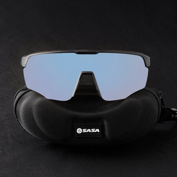 Translucent Grey Frame Lens Ice Blue Revo Sports Sunglasses For Cricket I Cycling I Marathon