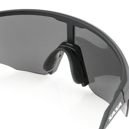 Viper Matte Black Frame Lens PC Smoke (Black) Sports Sunglasses For Cricket I Cycling I Marathon