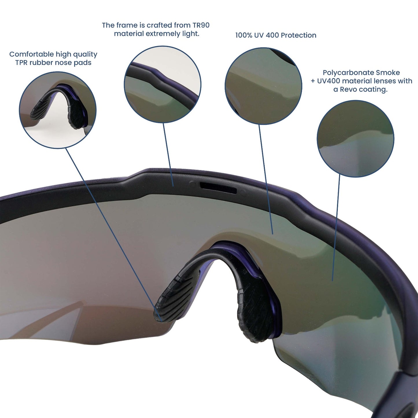 Rebound Translucent Red Frame Red Revo Lens Sports Sunglasses