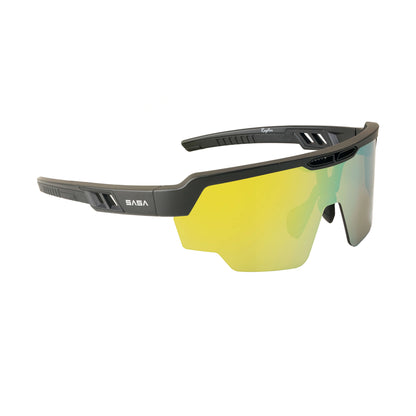Raptor Matte Black Frame Yellow Revo Lens Sports Sunglasses for Cricket I Cycling I Marathon