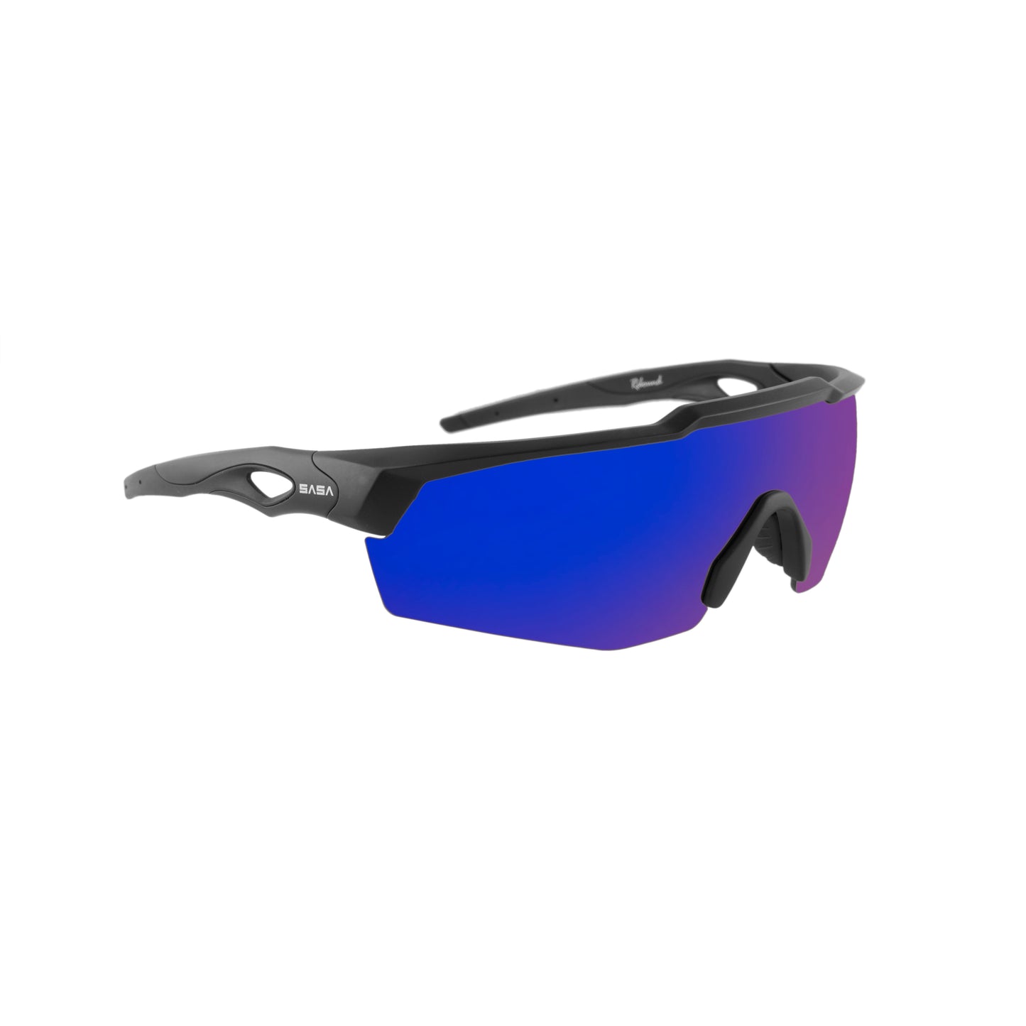 Rebound Frame Matte Black Frame Blue Revo Lens Sports Sunglasses