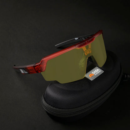Raptor Translucent Red Frame Night Vision Lens Sports Sunglasses for Cricket I Cycling I Marathon