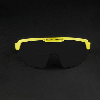 Raptor Neon Yellow Frame Black Smoke Lens Sports Sunglasses for Cricket I Cycling I Marathon