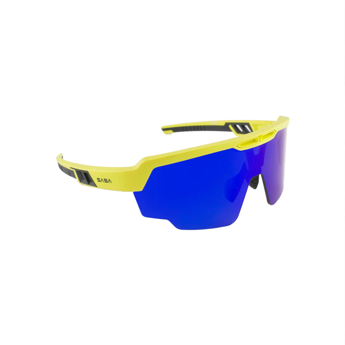 Raptor Neon Yellow Frame Blue Revo Lens Sports Sunglasses for Cricket I Cycling I Marathon