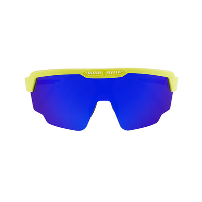 Raptor Neon Yellow Frame Blue Revo Lens Sports Sunglasses for Cricket I Cycling I Marathon