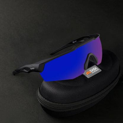 Rebound Frame Matte Black Frame Blue Revo Lens Sports Sunglasses