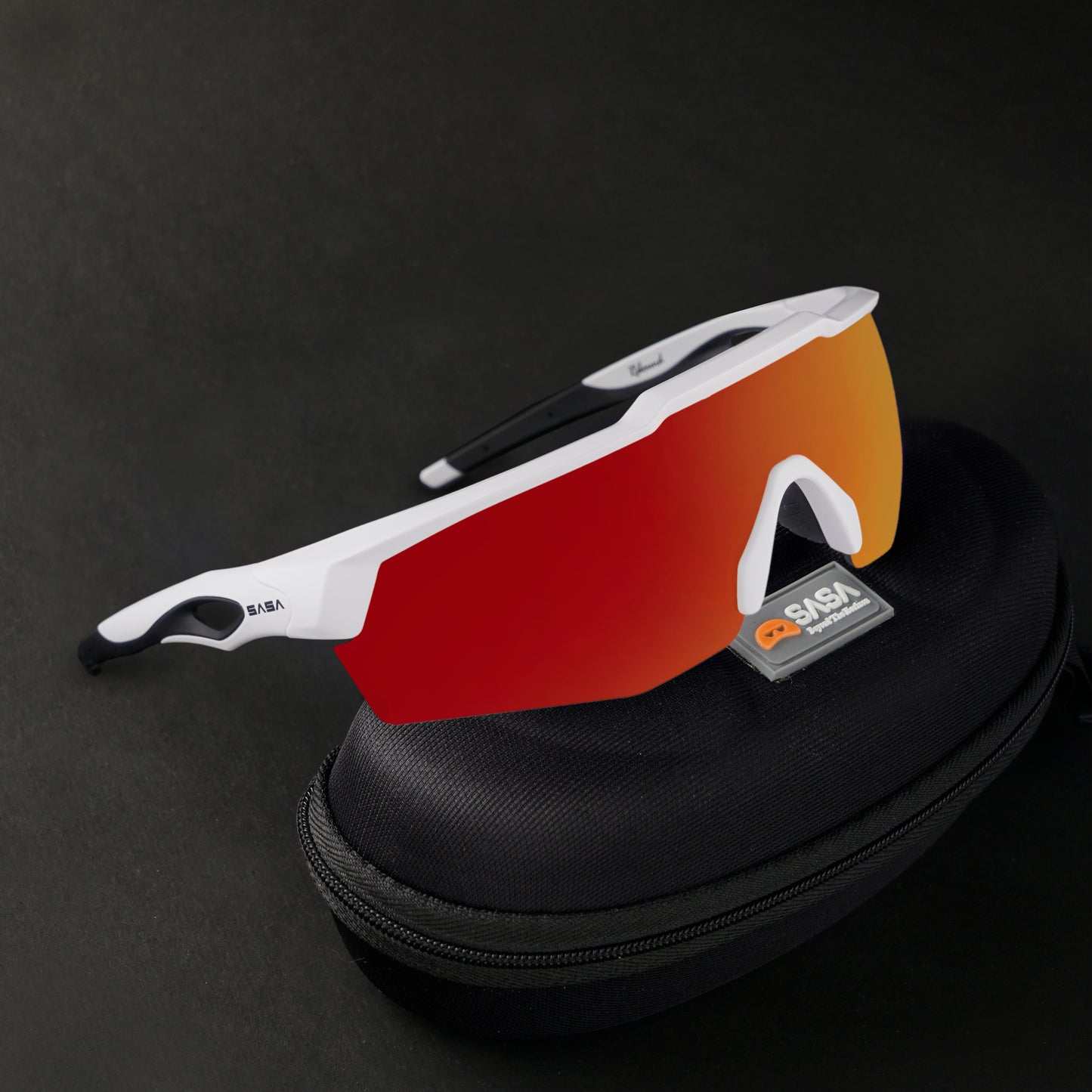 Rebound Matte White Frame Red Revo Lens Sports Sunglasses