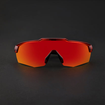 Rebound Translucent Red Frame Red Revo Lens Sports Sunglasses