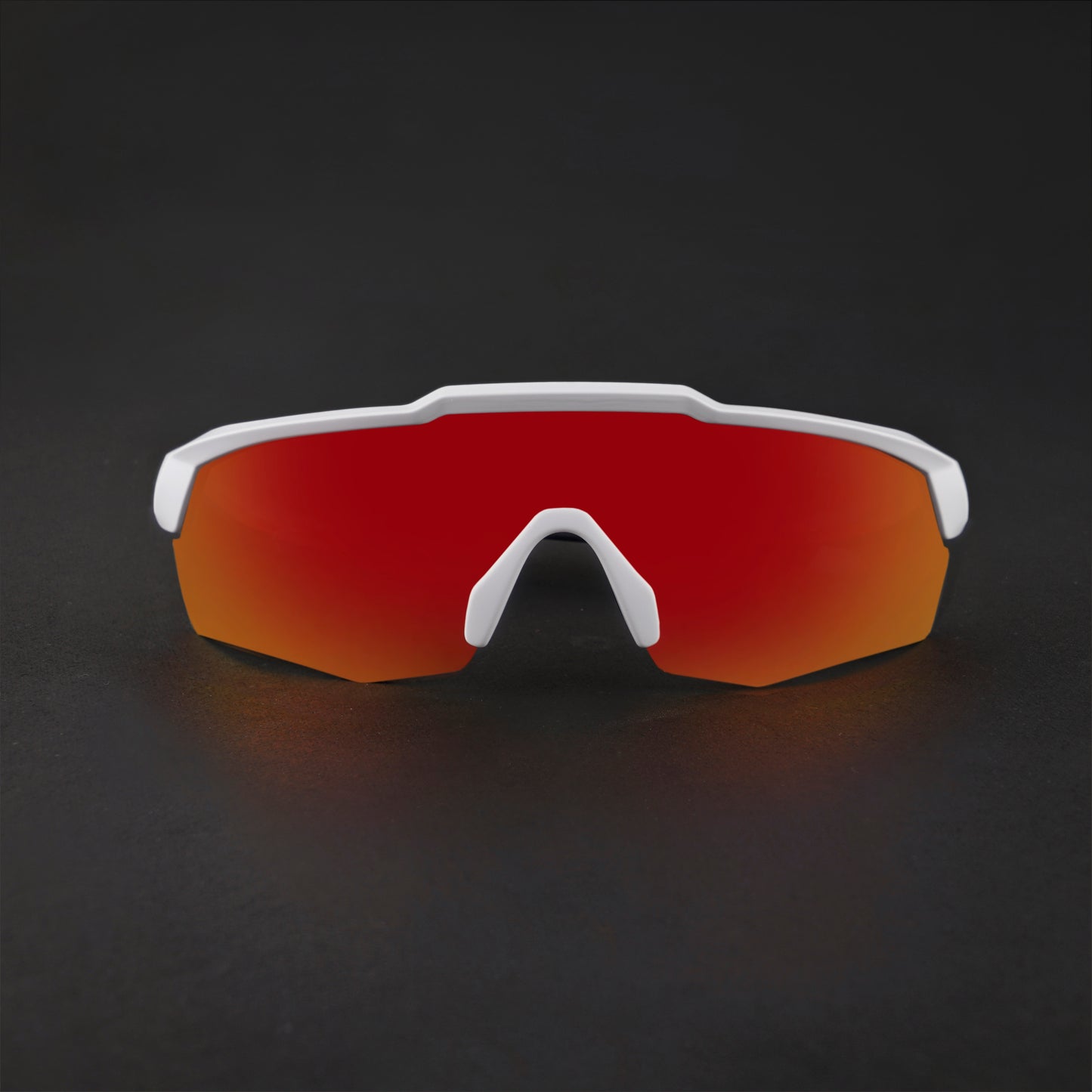 Rebound Matte White Frame Red Revo Lens Sports Sunglasses