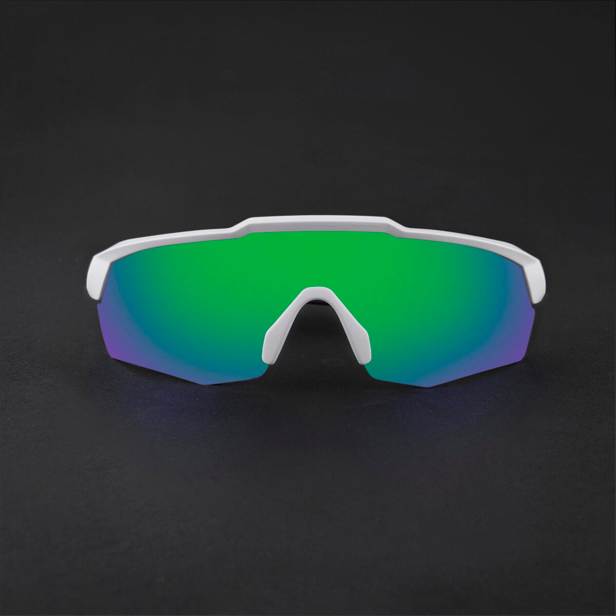 Rebound Matte White Frame Green Revo Lens Sports Sunglasses