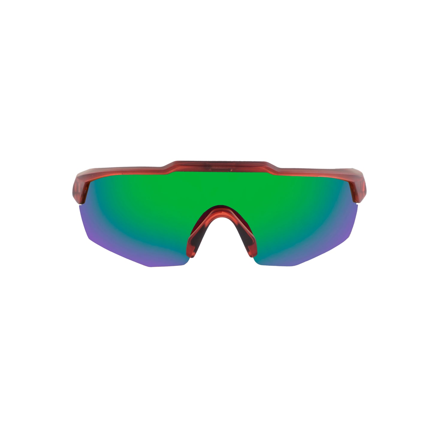 Rebound Translucent Red Frame Green Revo Lens Sports Sunglasses