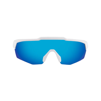 Rebound Matte White Frame Ice Blue Revo Lens Sports Sunglasses
