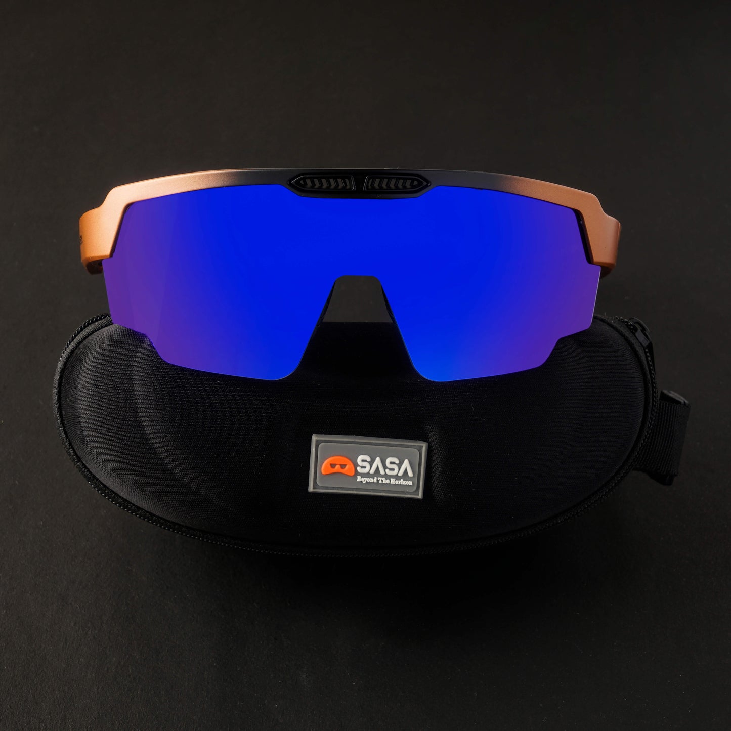 Raptor Matte Copper/Black Frame Blue Revo Lens Sports Sunglasses for Cricket I Cycling I Marathon