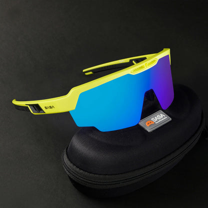 Raptor Neon Yellow Frame Lens Ice Blue Revo Sports Sunglasses for Cricket I Cycling I Marathon