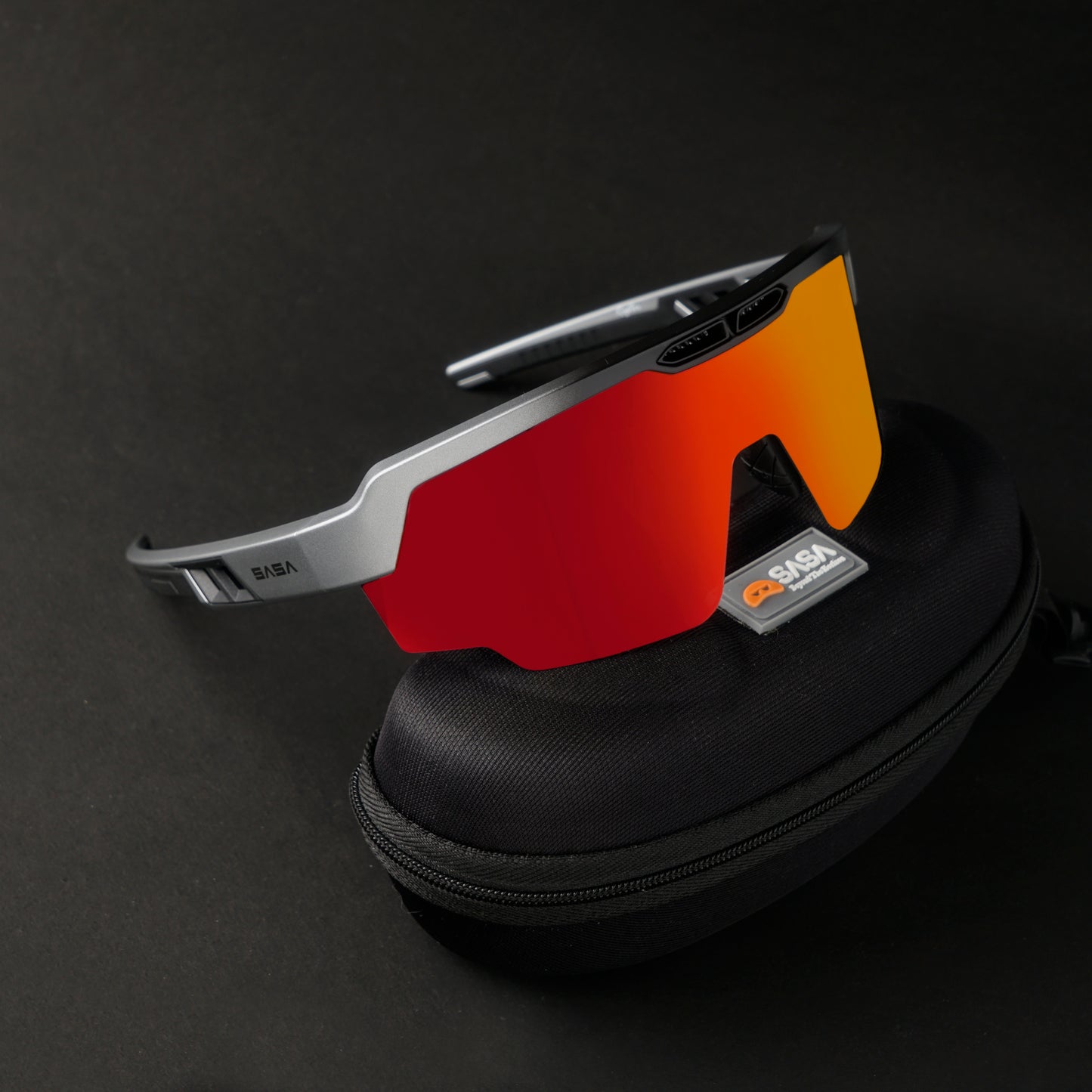 Raptor Matte Silver/Black Frame Red Revo Lens Sports Sunglasses for Cricket I Cycling I Marathon