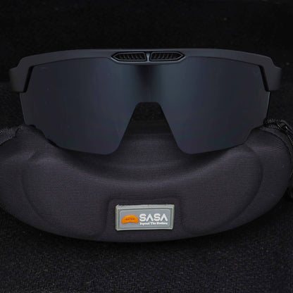 Bunty Patel X Matte Black Frame Black Lens Raptor Sunglasses