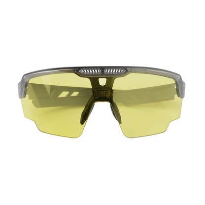 Raptor Translucent Grey Frame Night Vision Lens Sports Sunglasses for Cricket I Cycling I Marathon