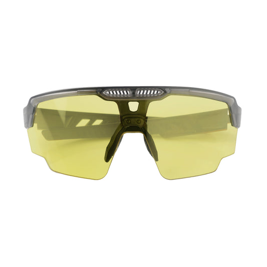 Raptor Translucent Grey Frame Night Vision Lens Sports Sunglasses for Cricket I Cycling I Marathon