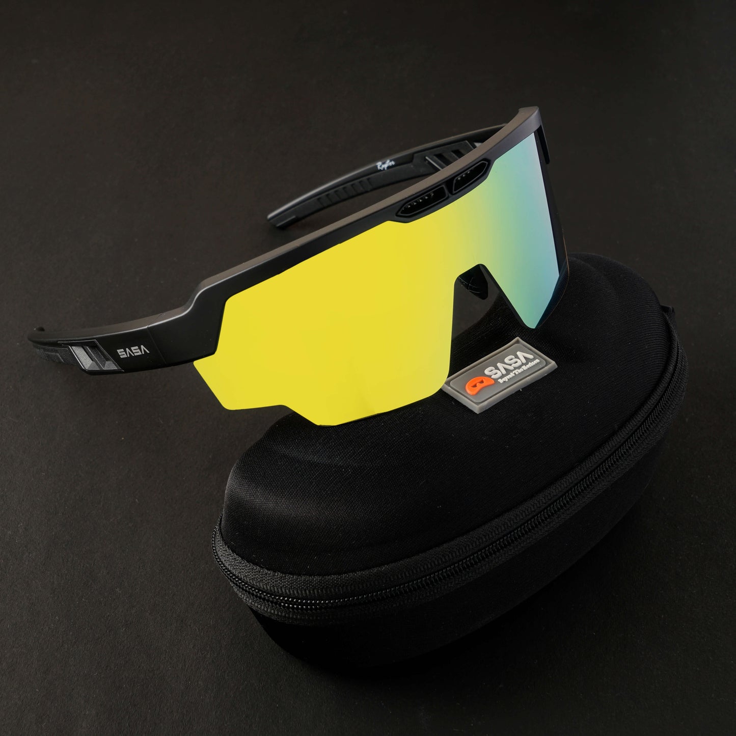 Raptor Matte Black Frame Yellow Revo Lens Sports Sunglasses for Cricket I Cycling I Marathon