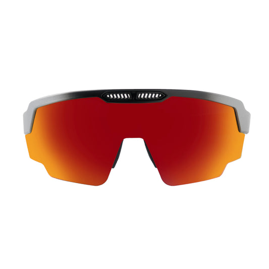 Raptor Matte Silver/Black Frame Red Revo Lens Sports Sunglasses for Cricket I Cycling I Marathon