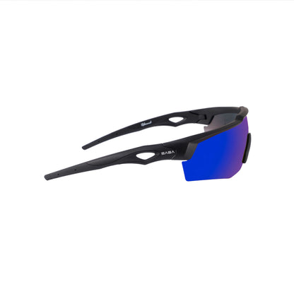 Rebound Frame Matte Black Frame Blue Revo Lens Sports Sunglasses