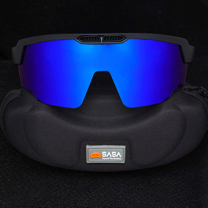 Prasad Pawar Mumbai Ranji Team X SASA Raptor Translusent Green Frame Blue Lens Sports Sunglasses