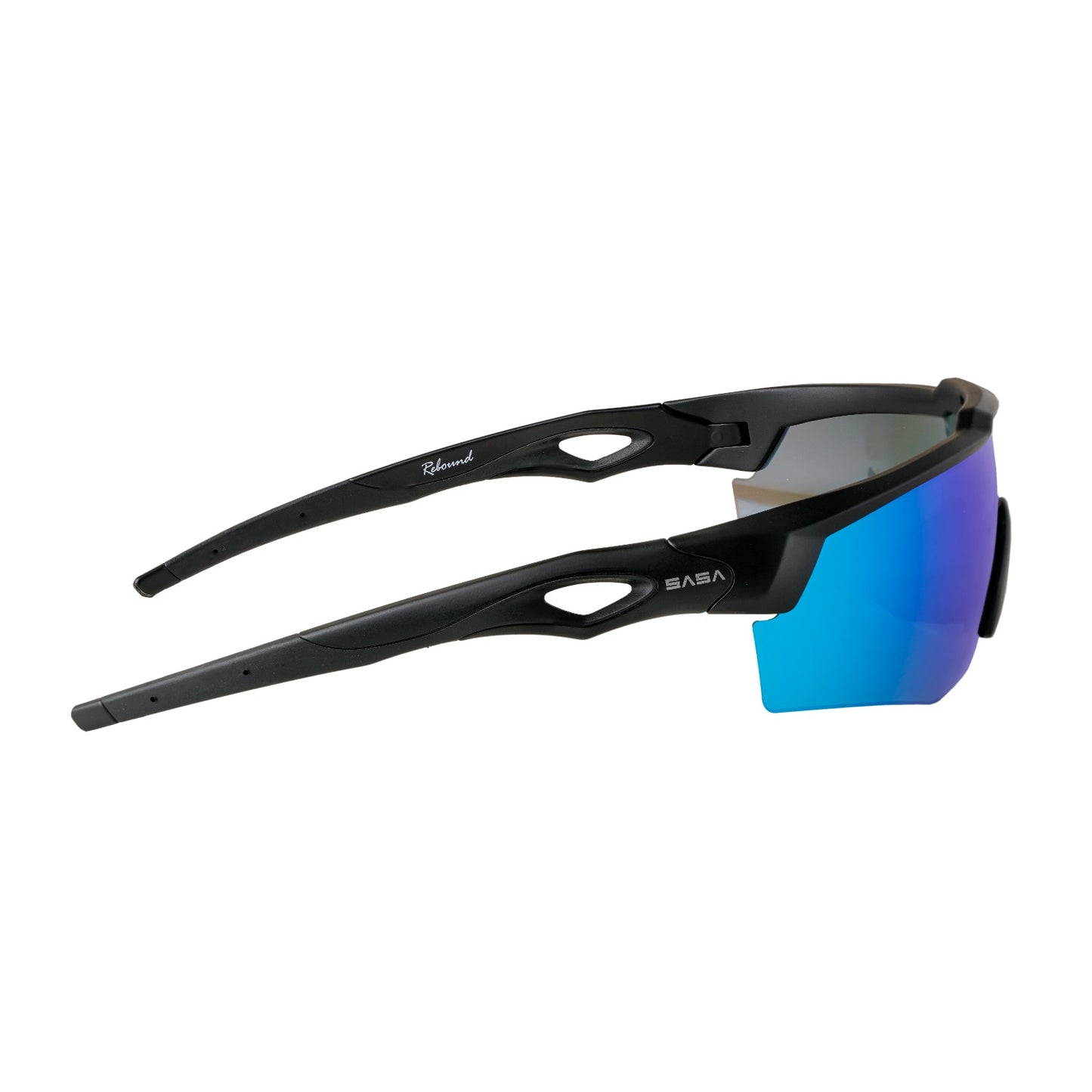 Rebound Frame Matte Black Frame Ice Blue Revo Lens Sports Sunglasses