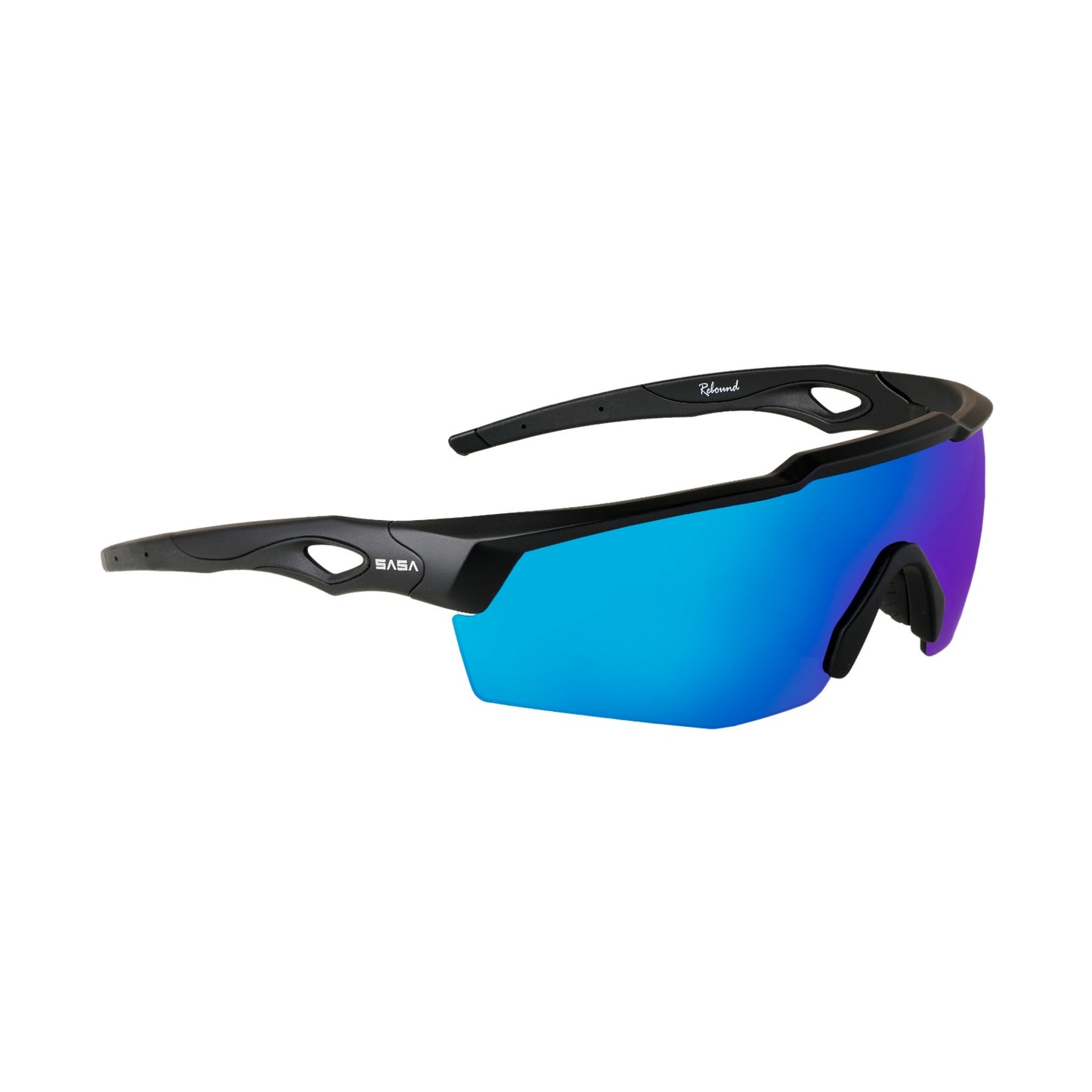 Rebound Frame Matte Black Frame Ice Blue Revo Lens Sports Sunglasses